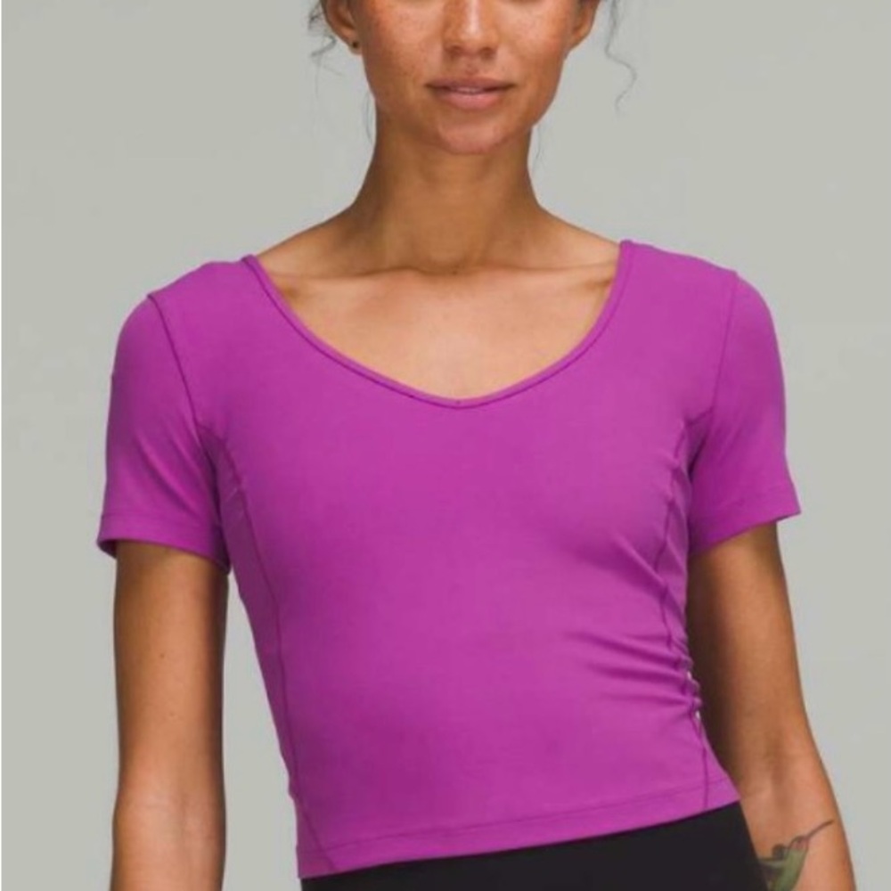 Purple Fitted Crop T-Shirt